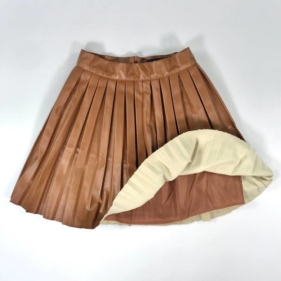 PrettyLittleThing Skirts Pretty Little Thing Sz Camel Faux Leather